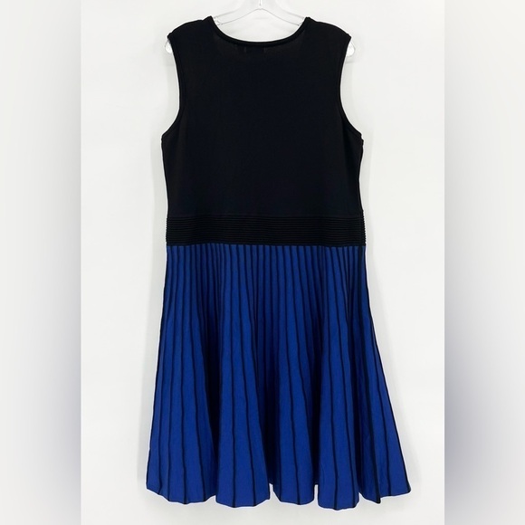C’est Nous By Shoshanna Black/Blue Striped Knit Fit & Flare Dress 1X - Picture 2 of 7